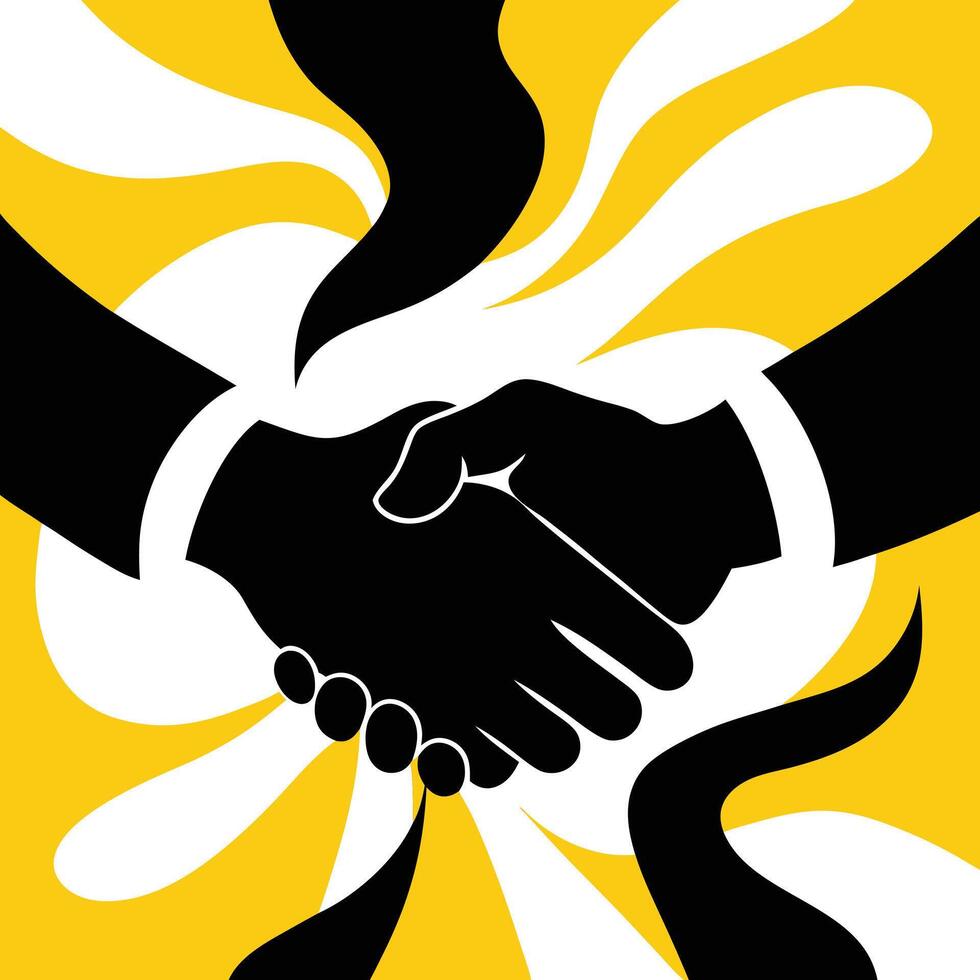Handshake Agreement Symbol of Collaboration, Partnership, and Success vector