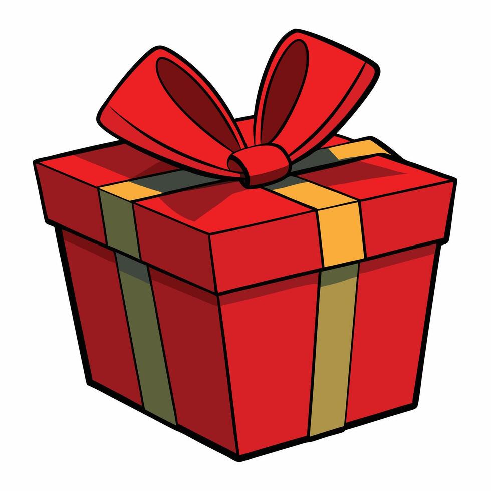 Open Red Gift Box with Orange Ribbon Surprise and Celebration Concept . vector