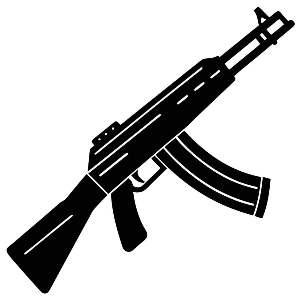 ak-74m-gun-black-icon silhouette design vector