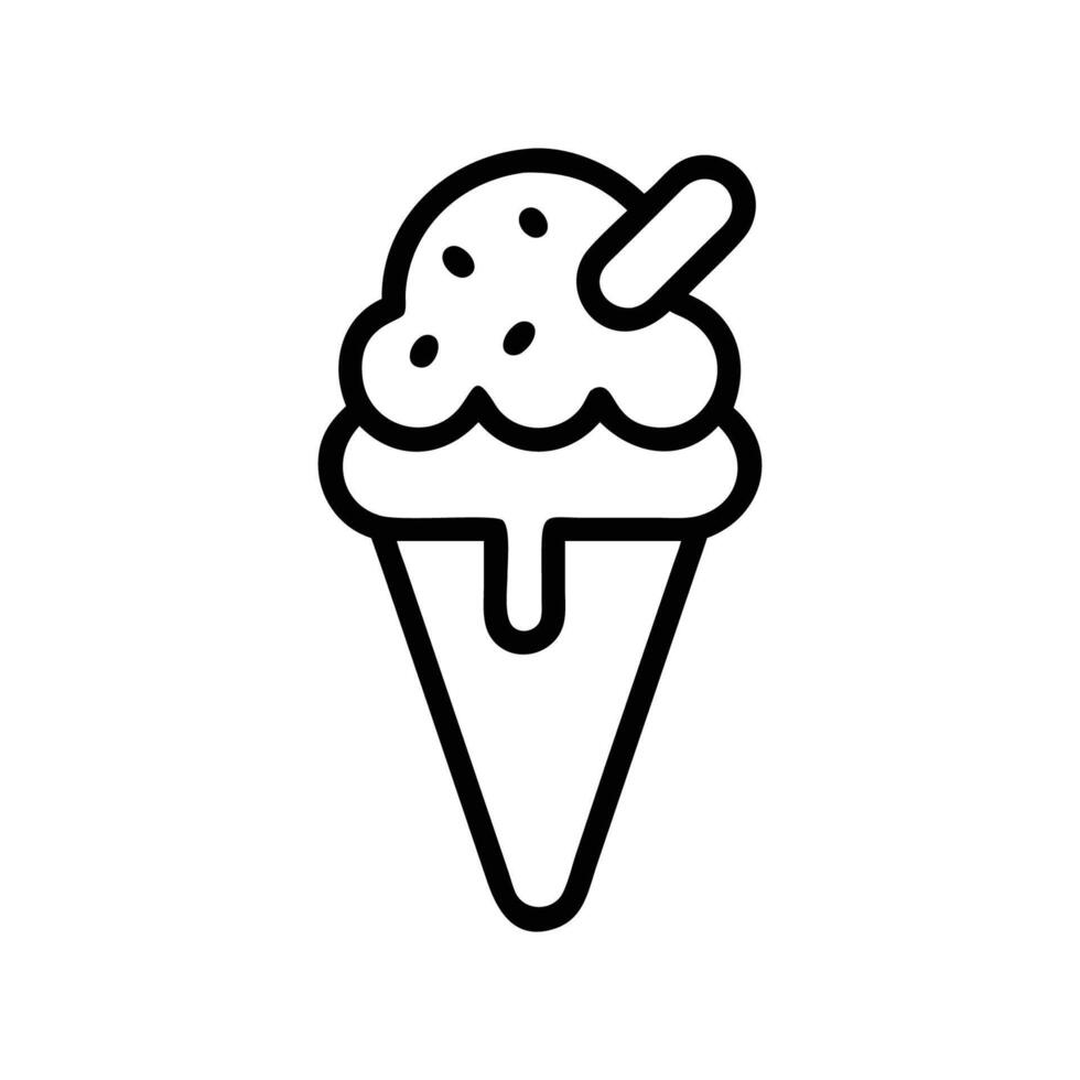 Ice Cream Cone Silhouette Icon vector