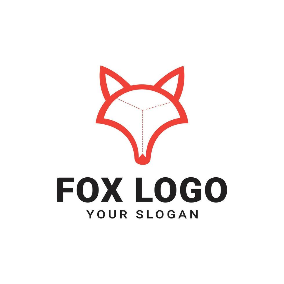 Fox Logo Line Art Design vector