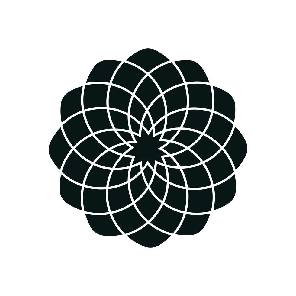 Floral Mandala Design Outline vector