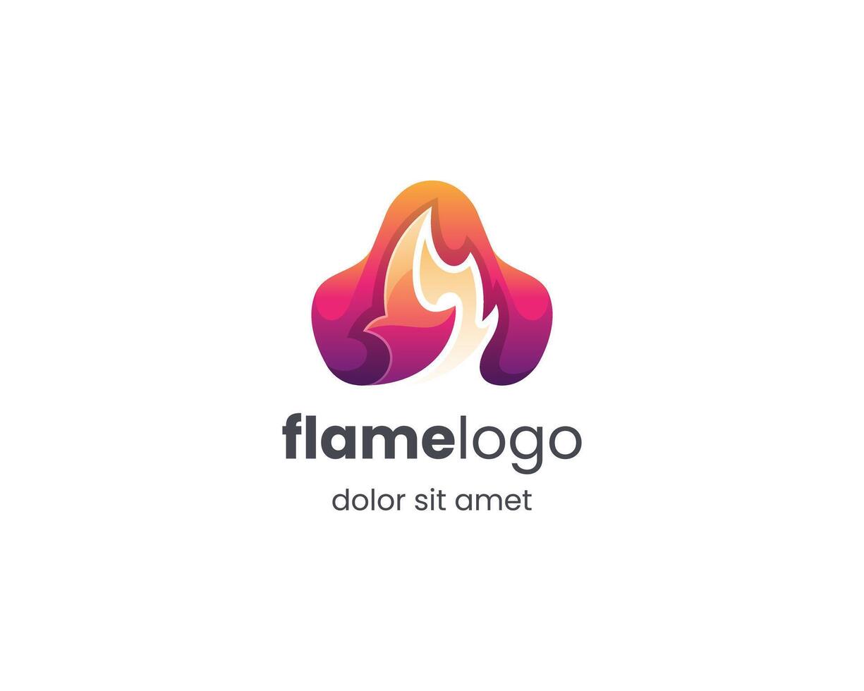 Abstract creative fire logo gradient vector