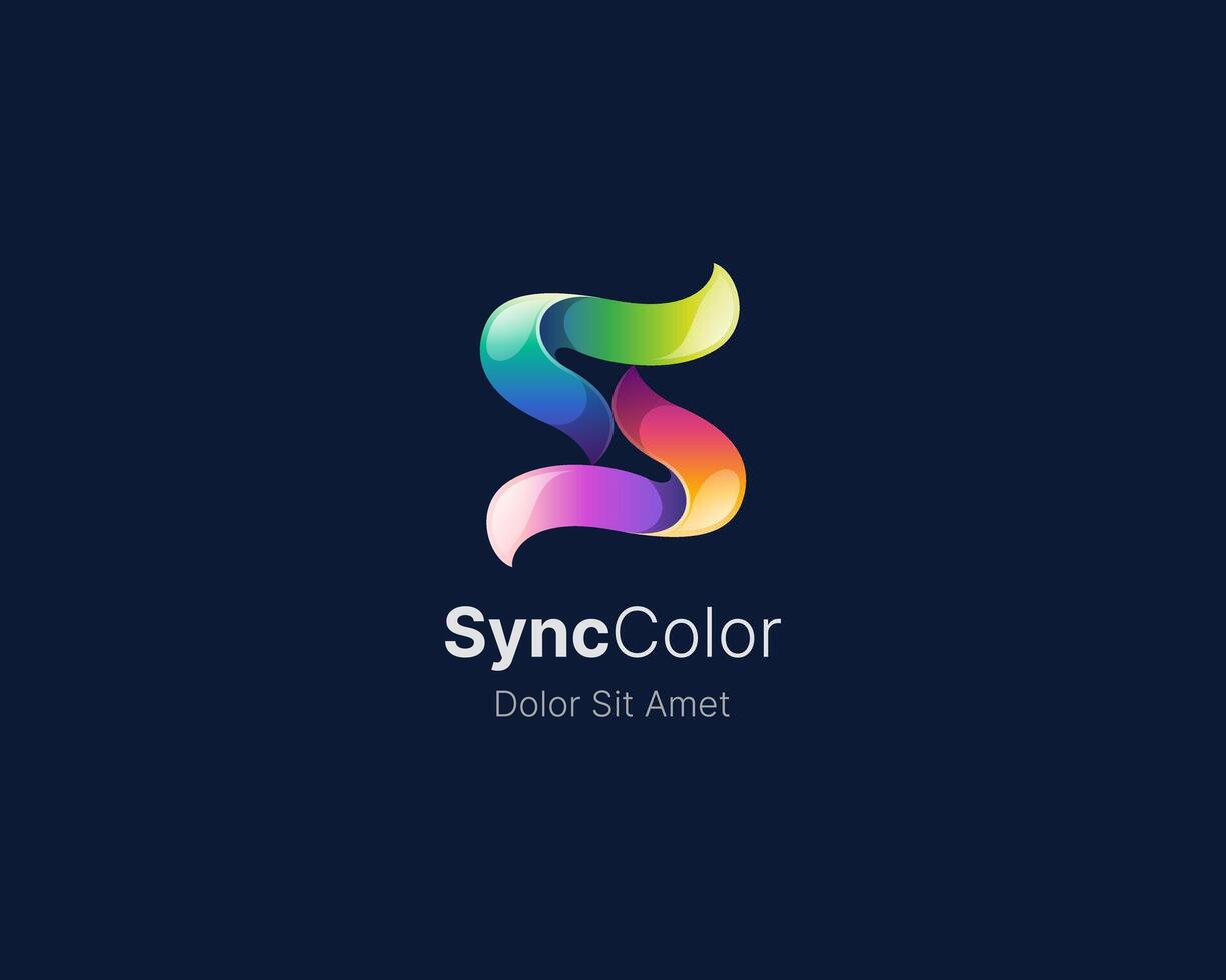 Colorful letter s with smooth gradient logo vector