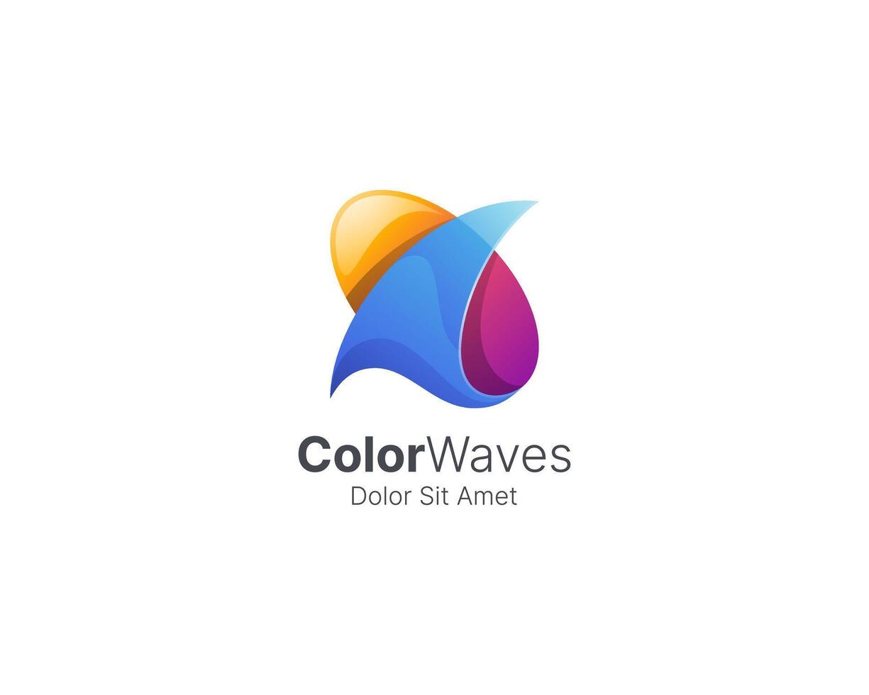 Abstract colorful wave with gradient logo vector