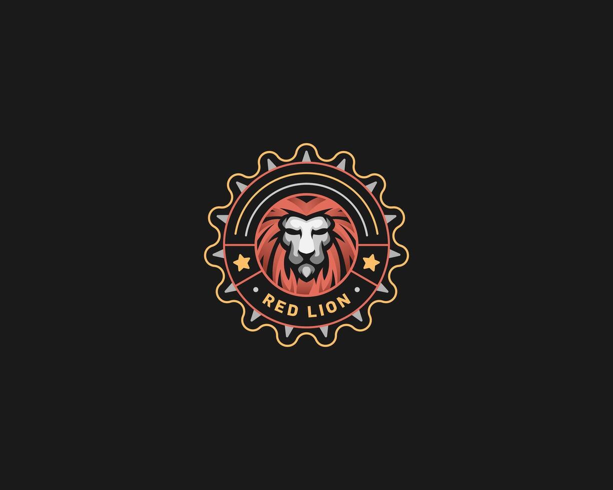 Red lion king logo template vector