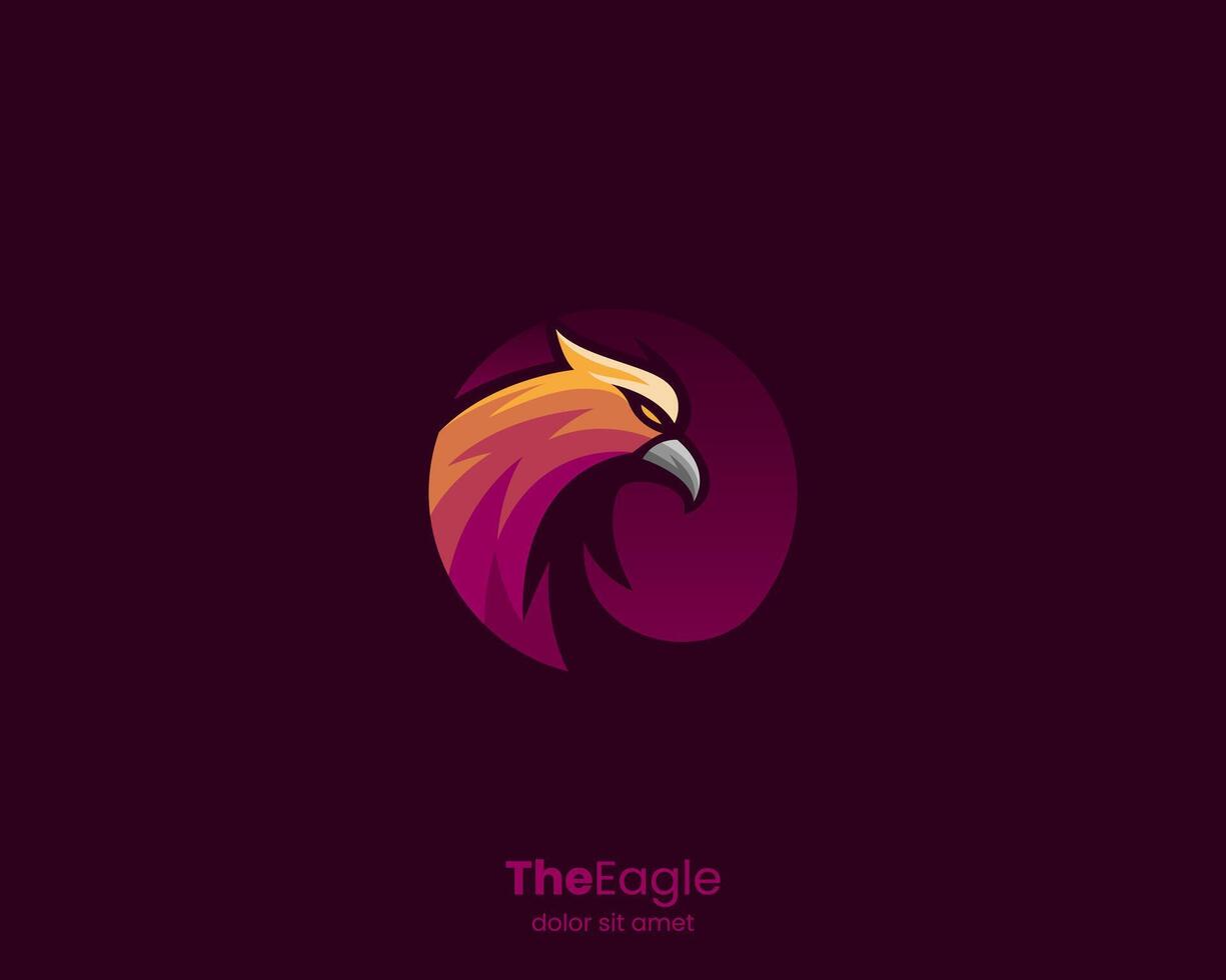 Abstract circle eagle logo template vector