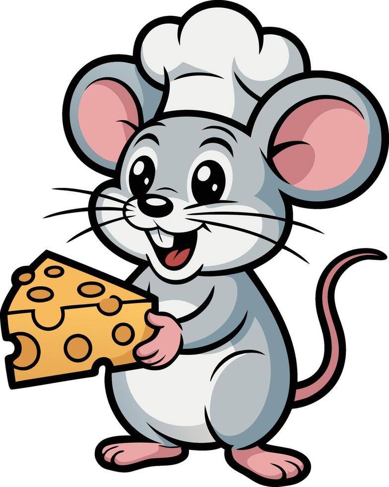 Mouse with cheese clipart vector