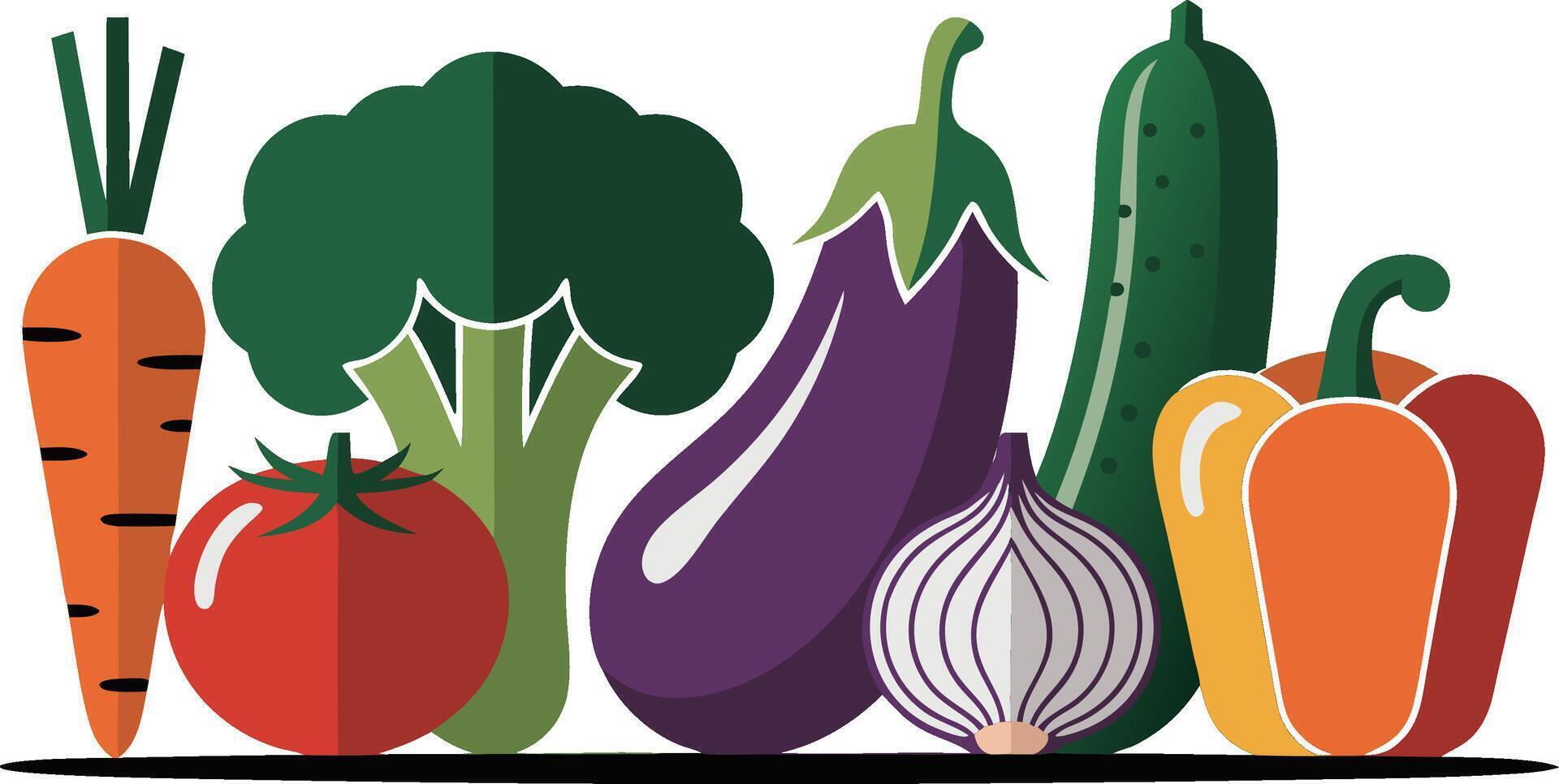 Vegetables and fruits clipart vector