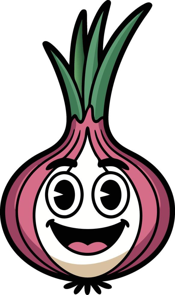An onion with a big smile on its face vector