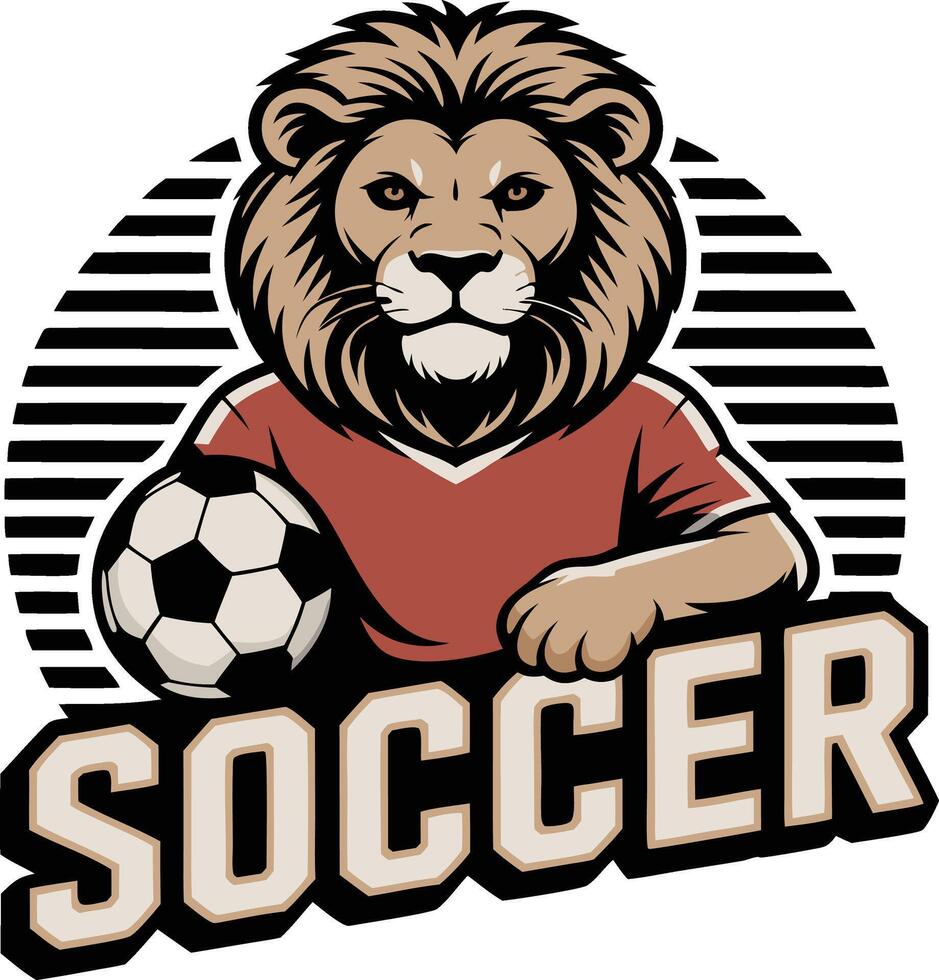 Lion soccer mascot vector