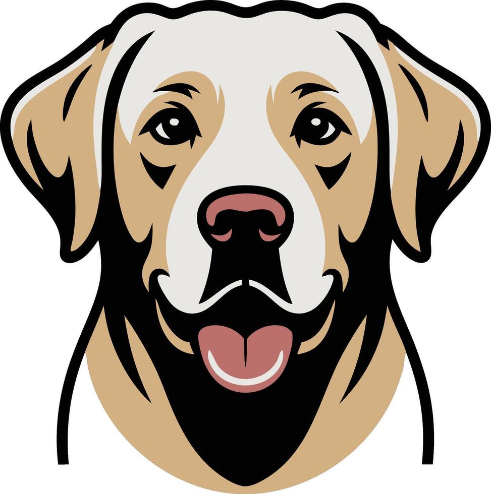 A dog's head is shown in a cartoon style vector