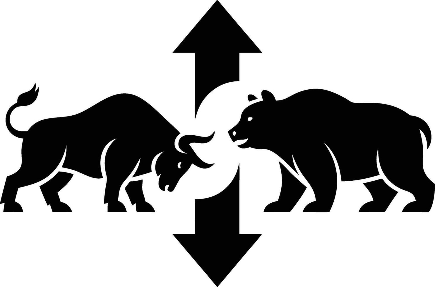 Bull and bear symbol vector