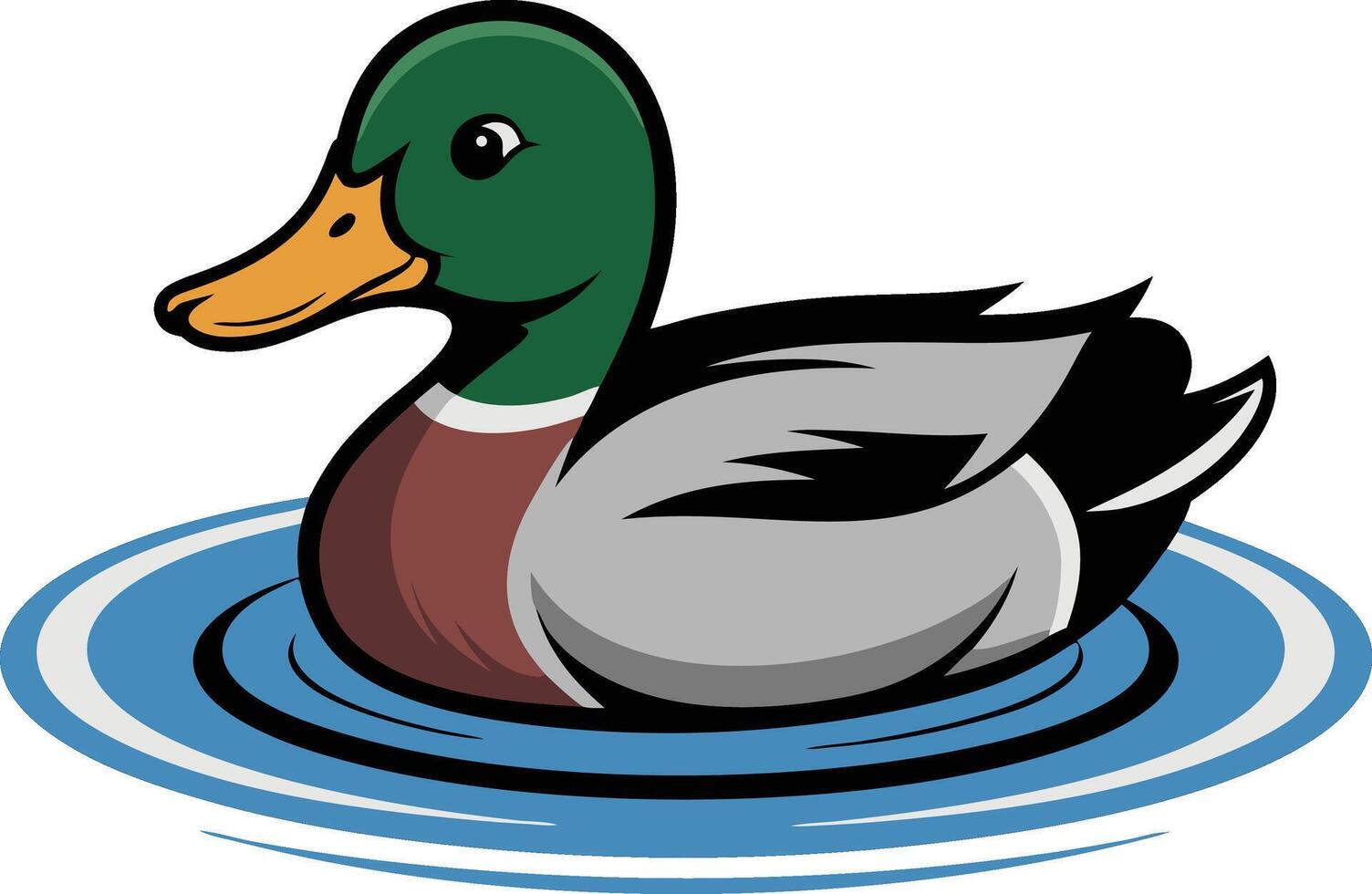 A duck swimming in the water vector