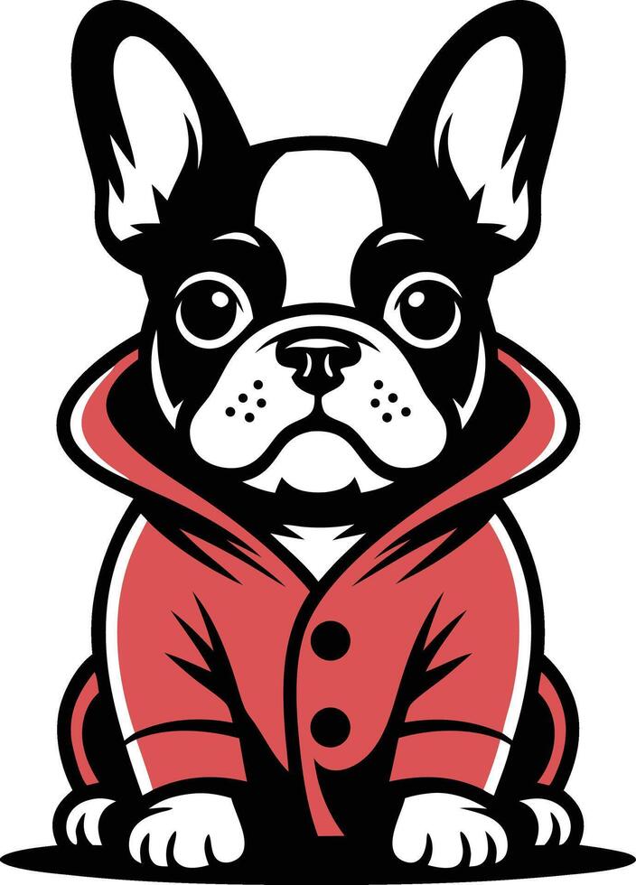 A cartoon dog wearing a red jacket vector