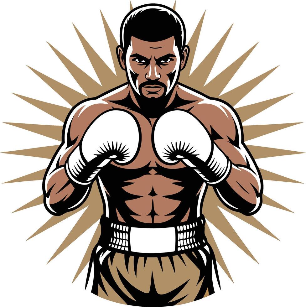 A boxer with boxing gloves vector