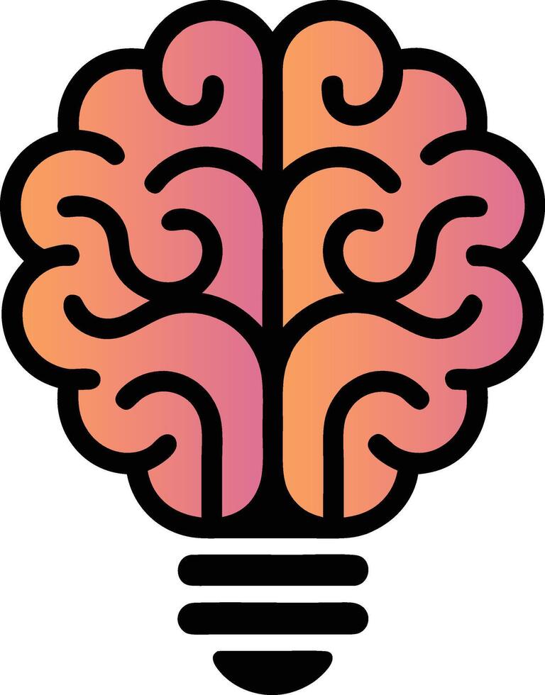 A brain with a light bulb in it vector