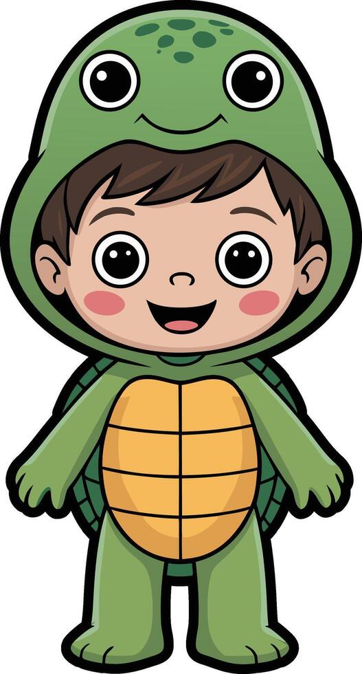 A cartoon turtle wearing a green costume vector