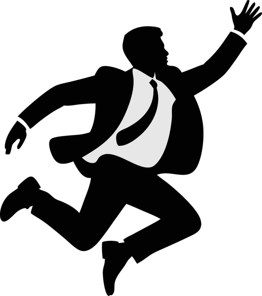Businessman jumping clip art vector