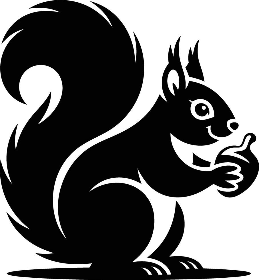 Squirrel with a nut vector