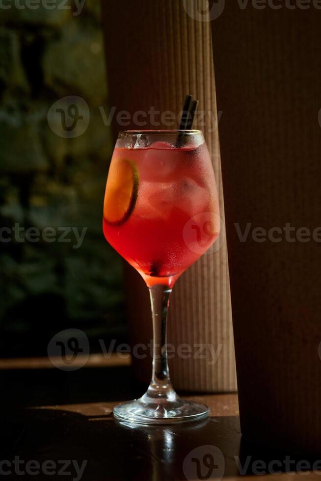 Cocktail on the table in the bar. Cocktail on the table photo