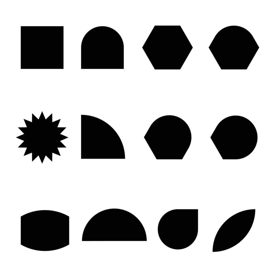 A collection of various basic shapes vector