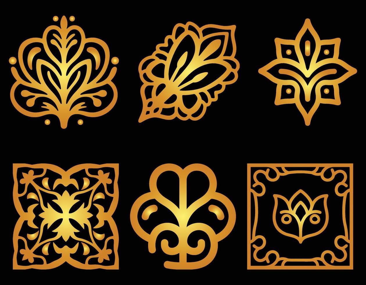 Gold Elegant Luxury emblem ornament Patterns Design vector