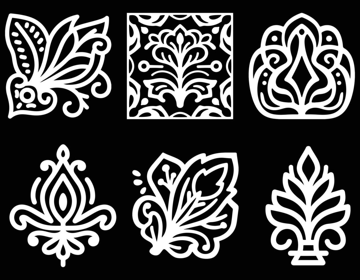 Luxury ornamental Elegant Black and White Decorative Design Elements vector