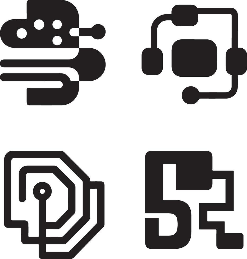 Black geometric Icon for technology or futuristic design vector