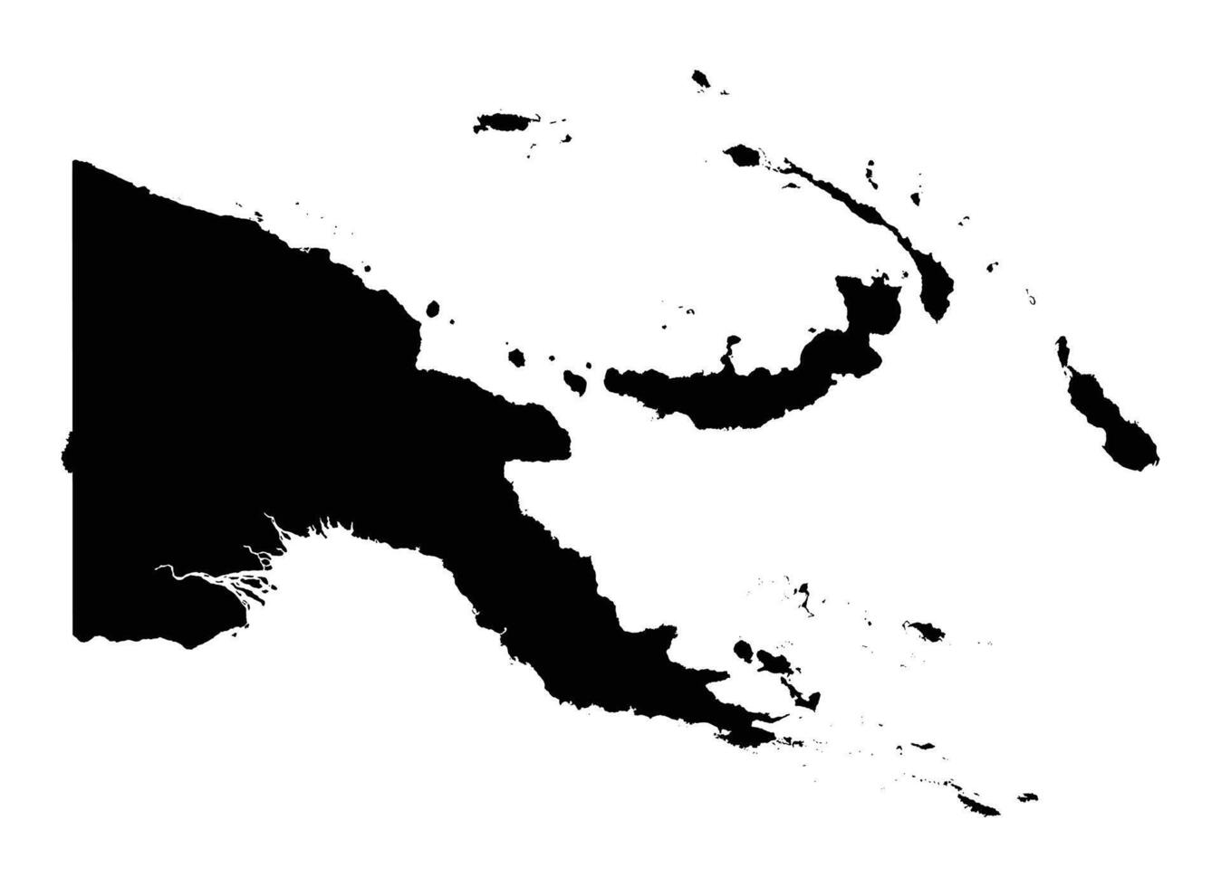 Papua New Guinea Black Map White Background HD vector