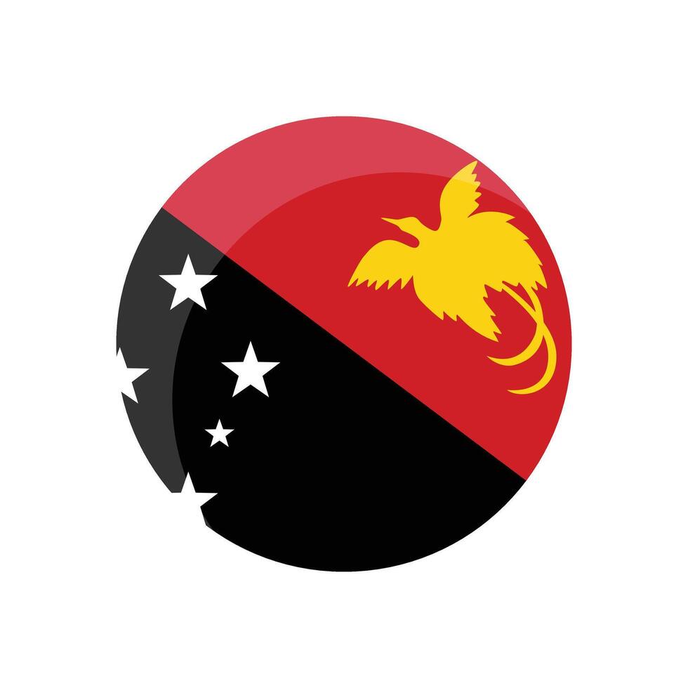 Round Papua New Guinea Flag Design vector