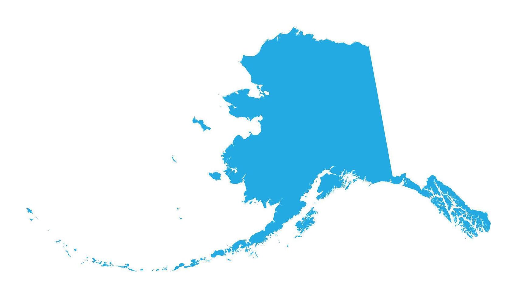 Alaska Blue Map White Background vector