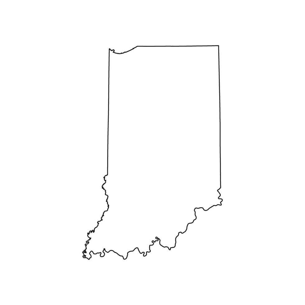 Indiana Outlines Map White Background vector