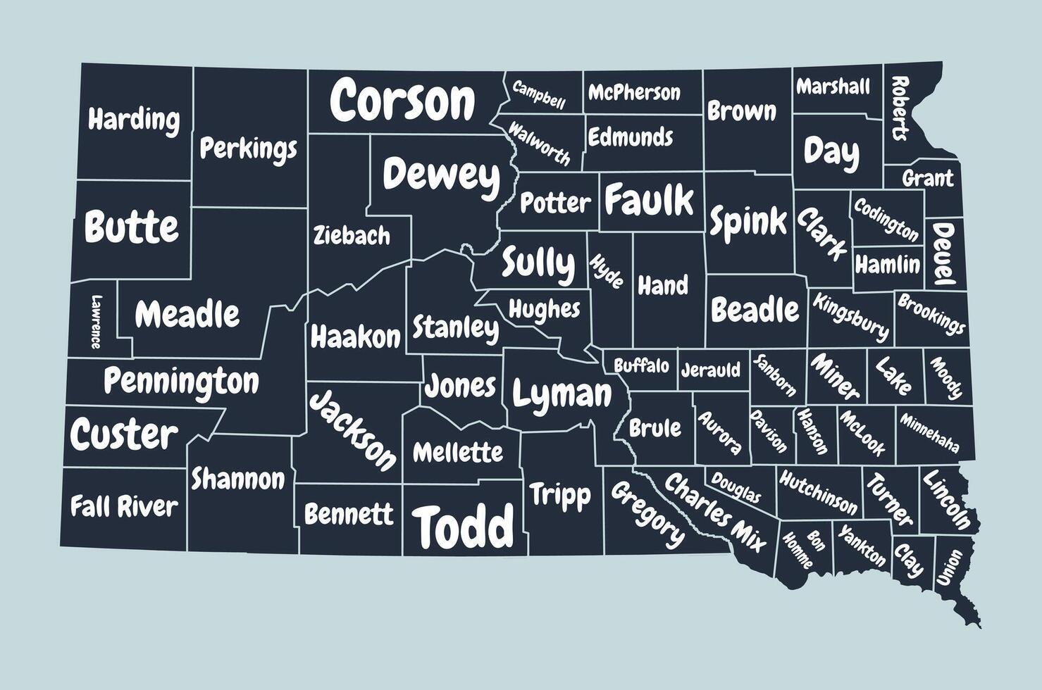 South Dakota Poster Map Design vector