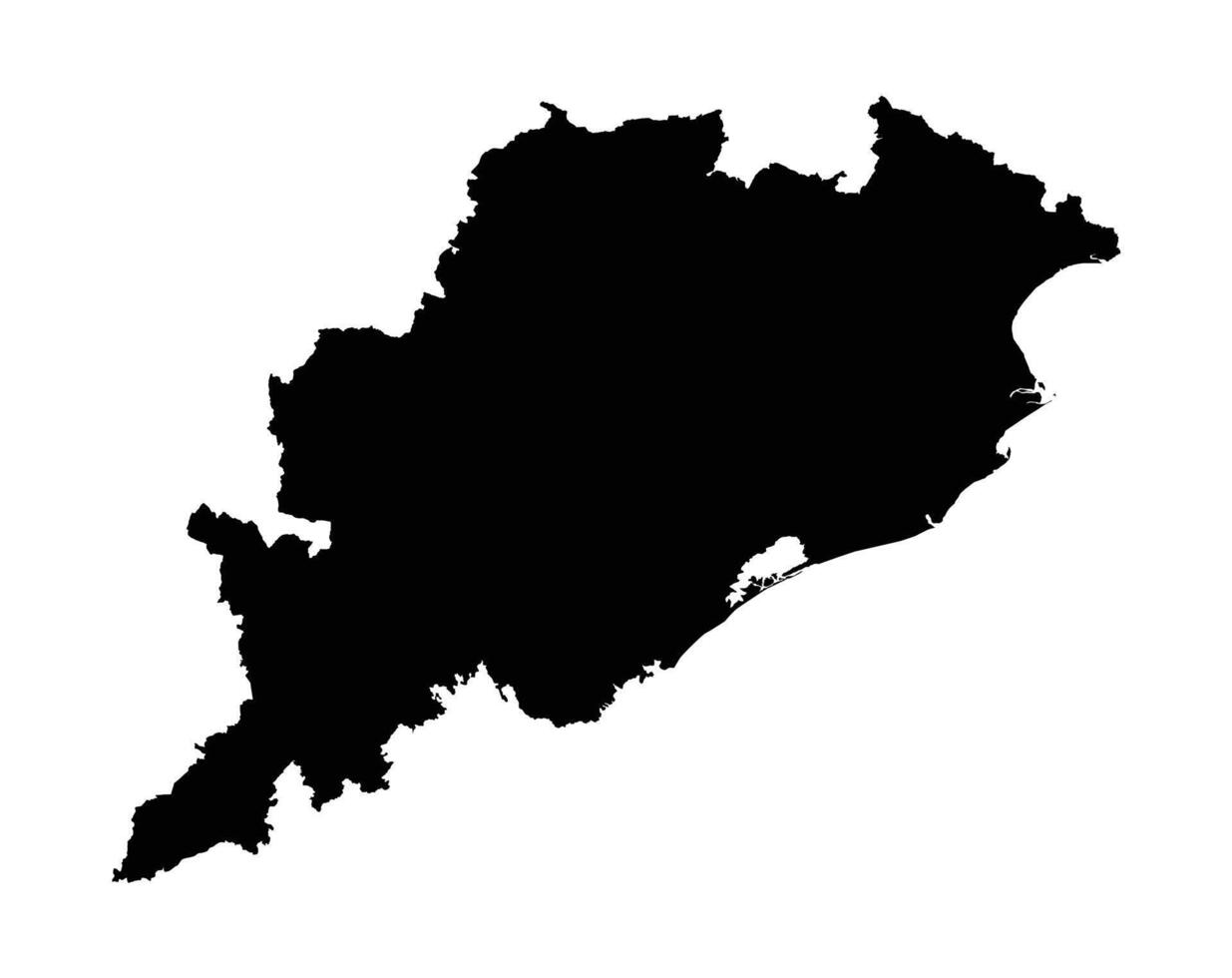 Orissa Black Map White Background HD vector