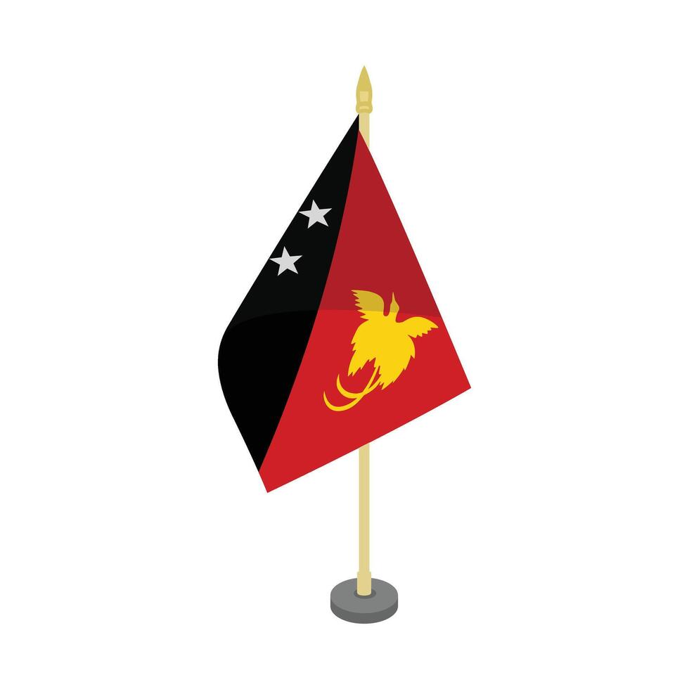 Papua New Guinea Flag Pole vector