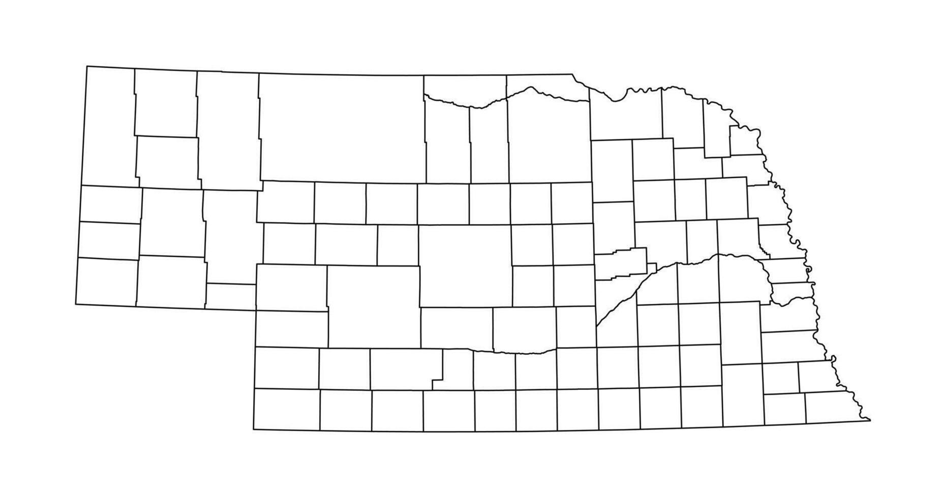 Nebraska Outline Administrative Map vector