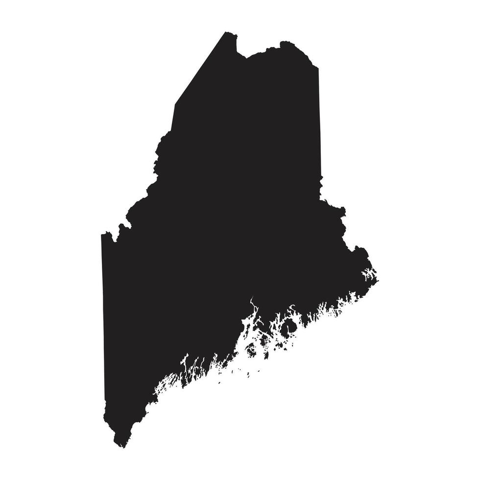 Maine Black Map On White Background vector