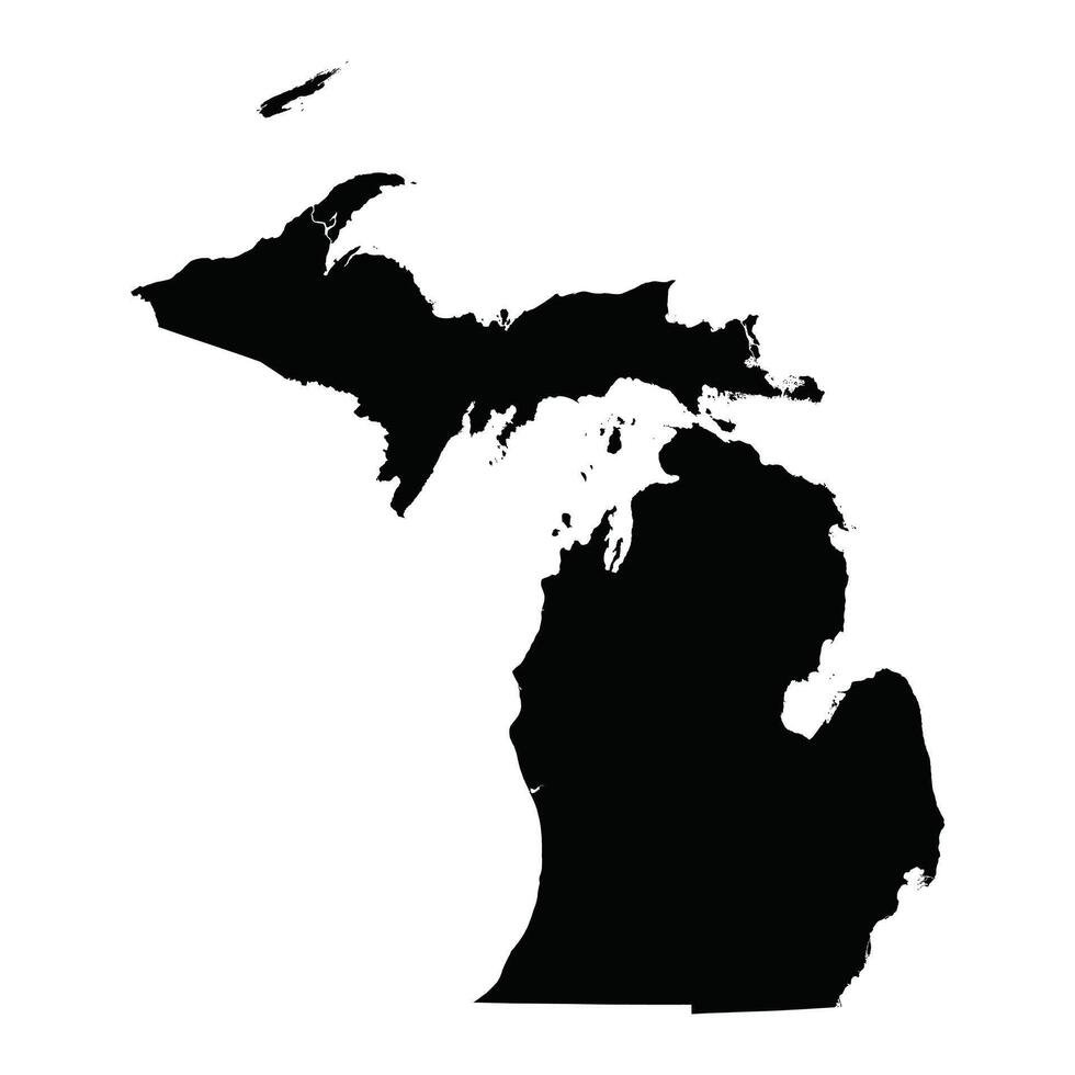 Michigan Black Map Design vector