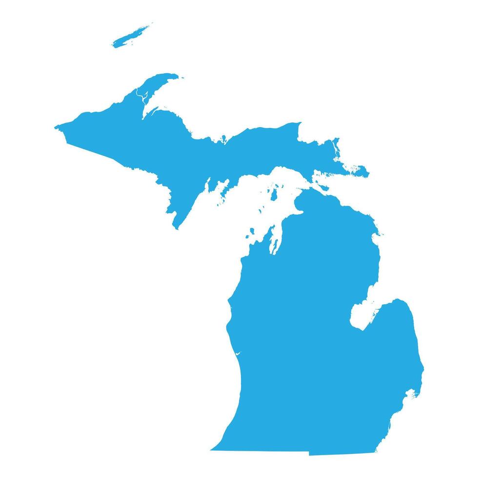 Michigan Blue Map Design vector