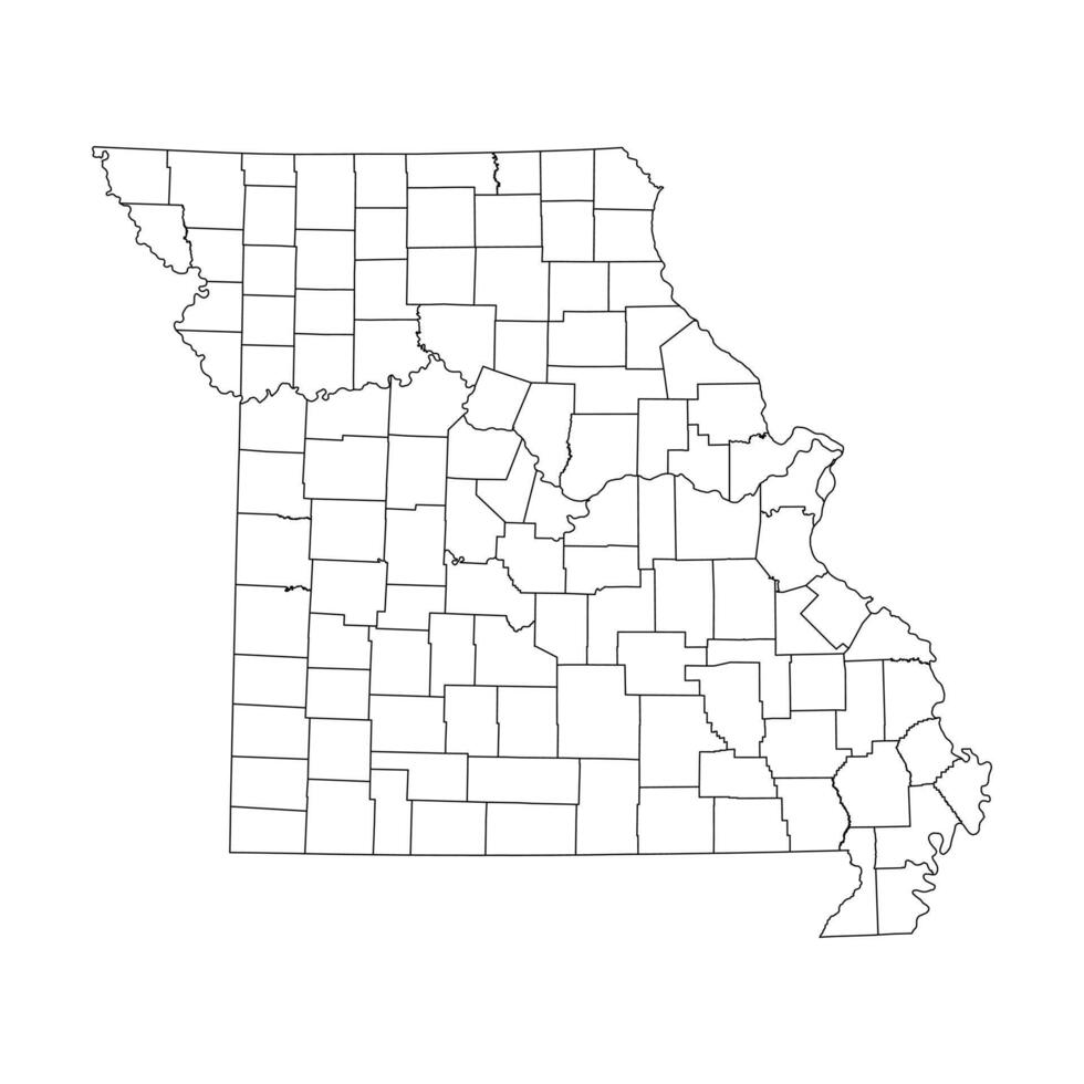 Missouri Outline Administrative Map vector