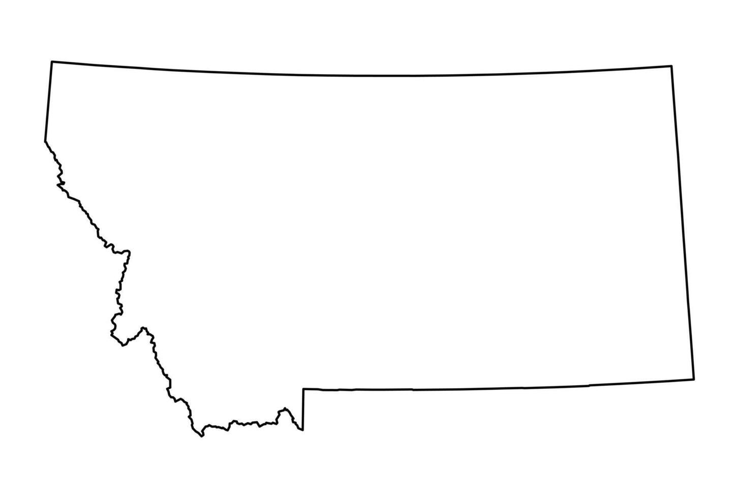 Montana Outlines Map Design vector