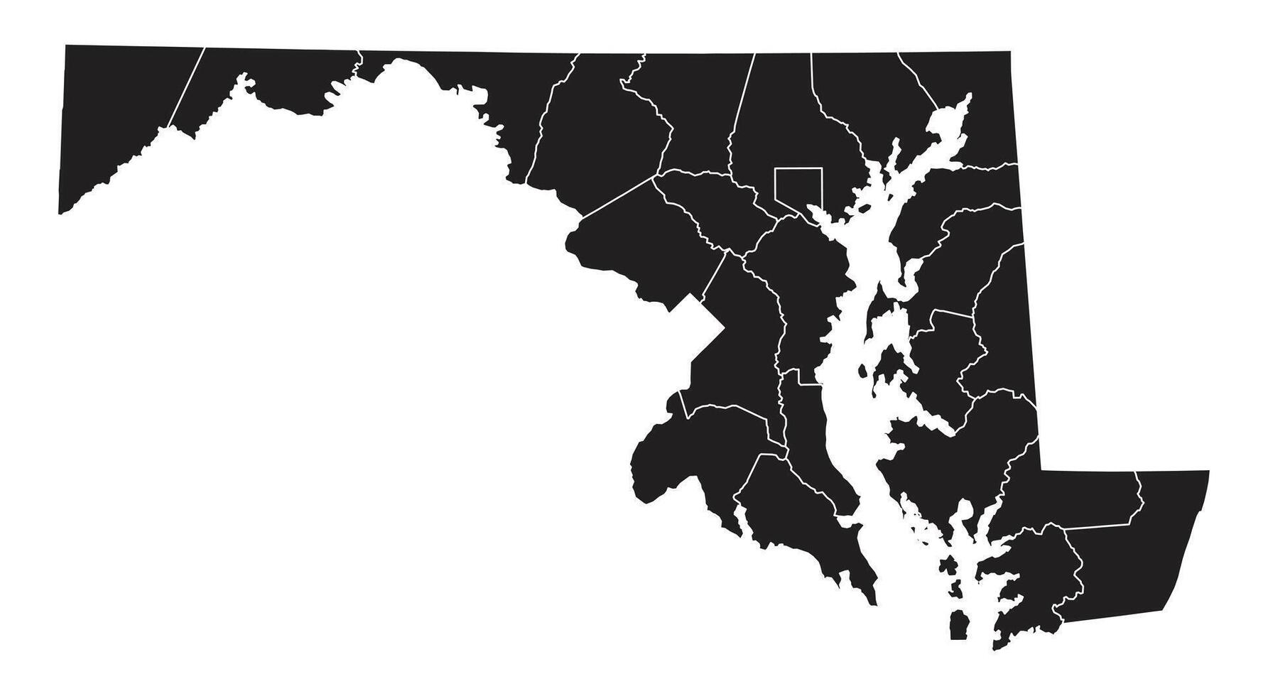 Maryland Black Administrative On White Background vector