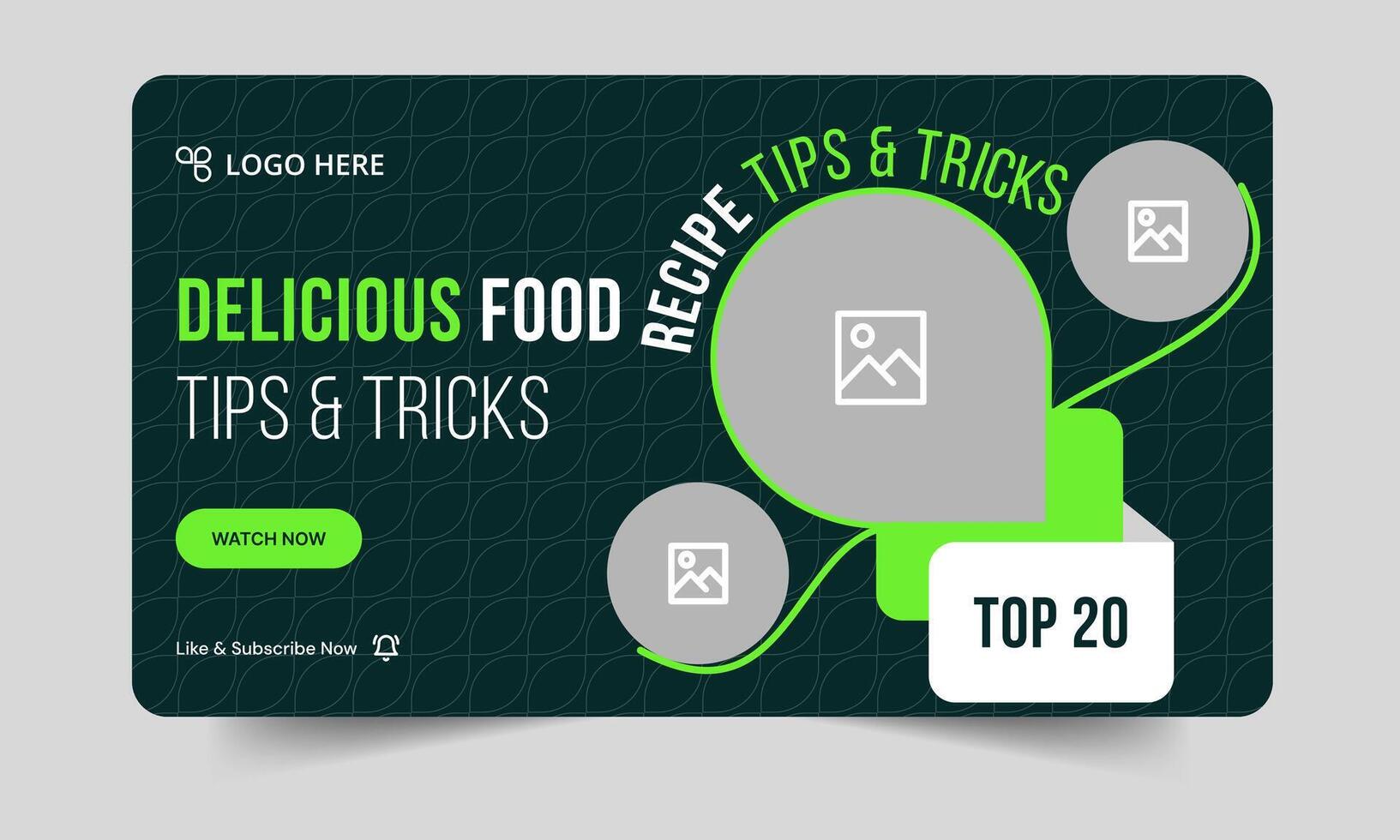 Delicious recipe daily tips and tricks cover banner design, delicious food recipe tips and tricks cover banner design, editable eps 10 file format vector