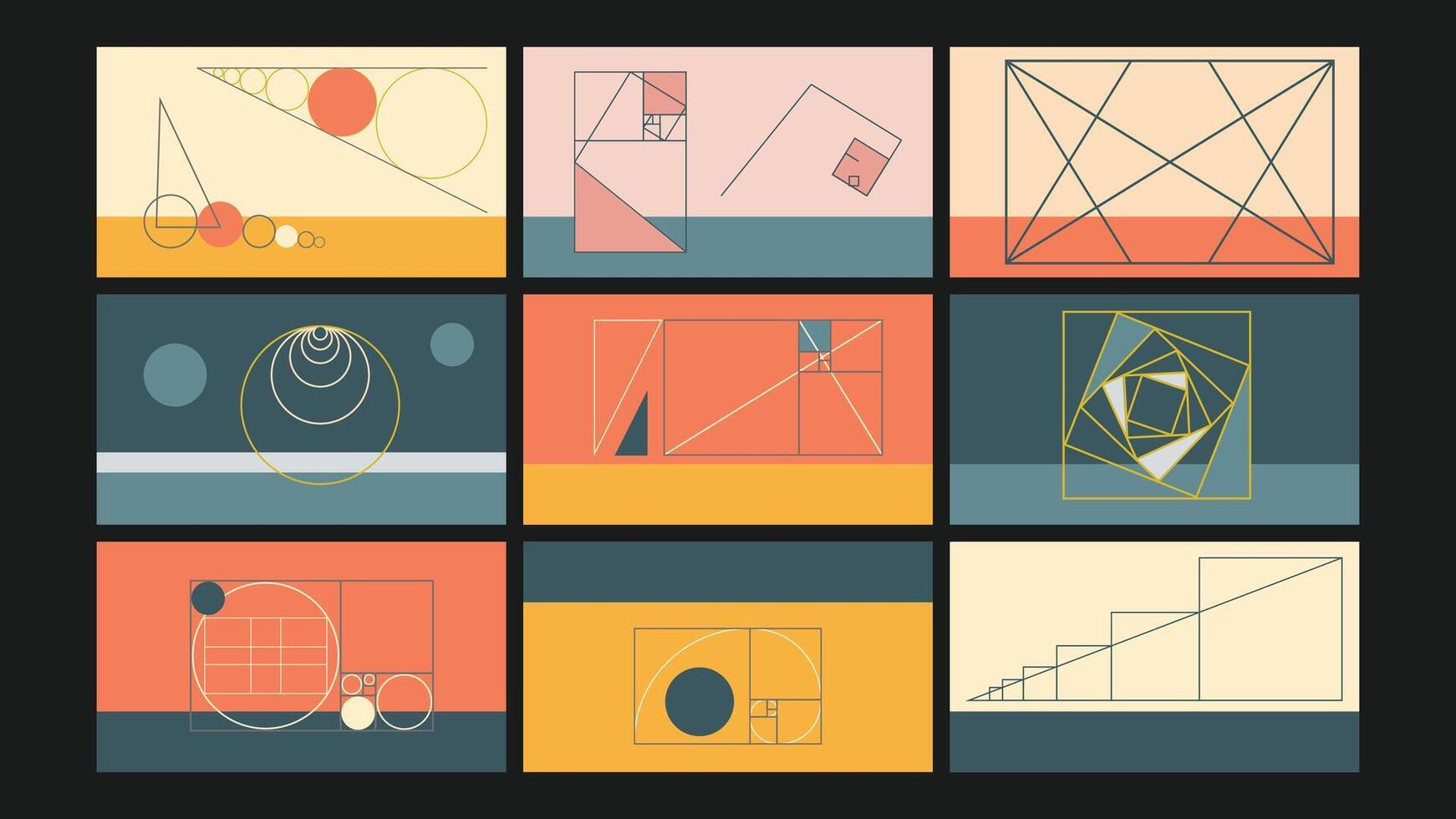 Minimal Abstract Geometric Design Set vector