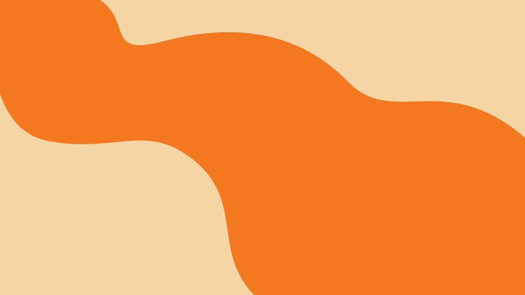Cream and orange liquid flow background vector
