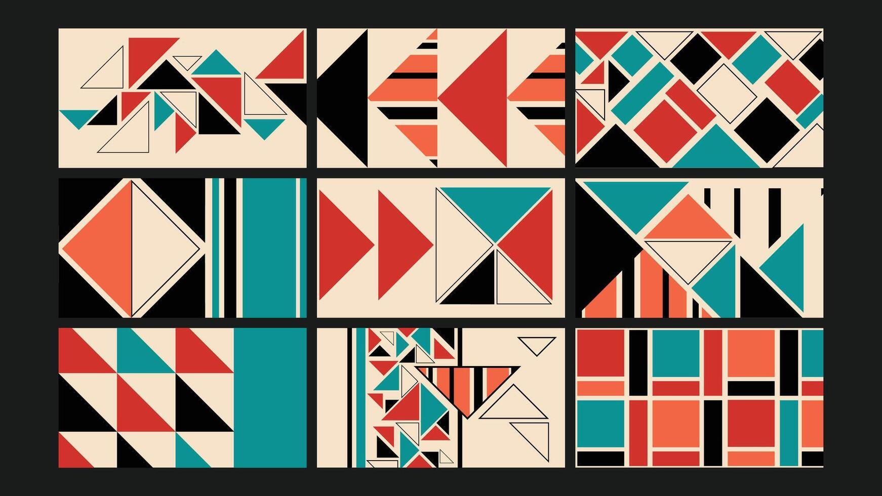 Dynamic Geometric Composition Background Set vector