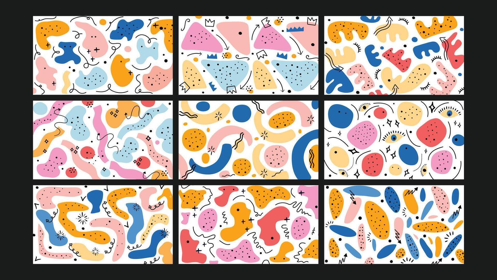 Playful Abstract Organic Background Set vector