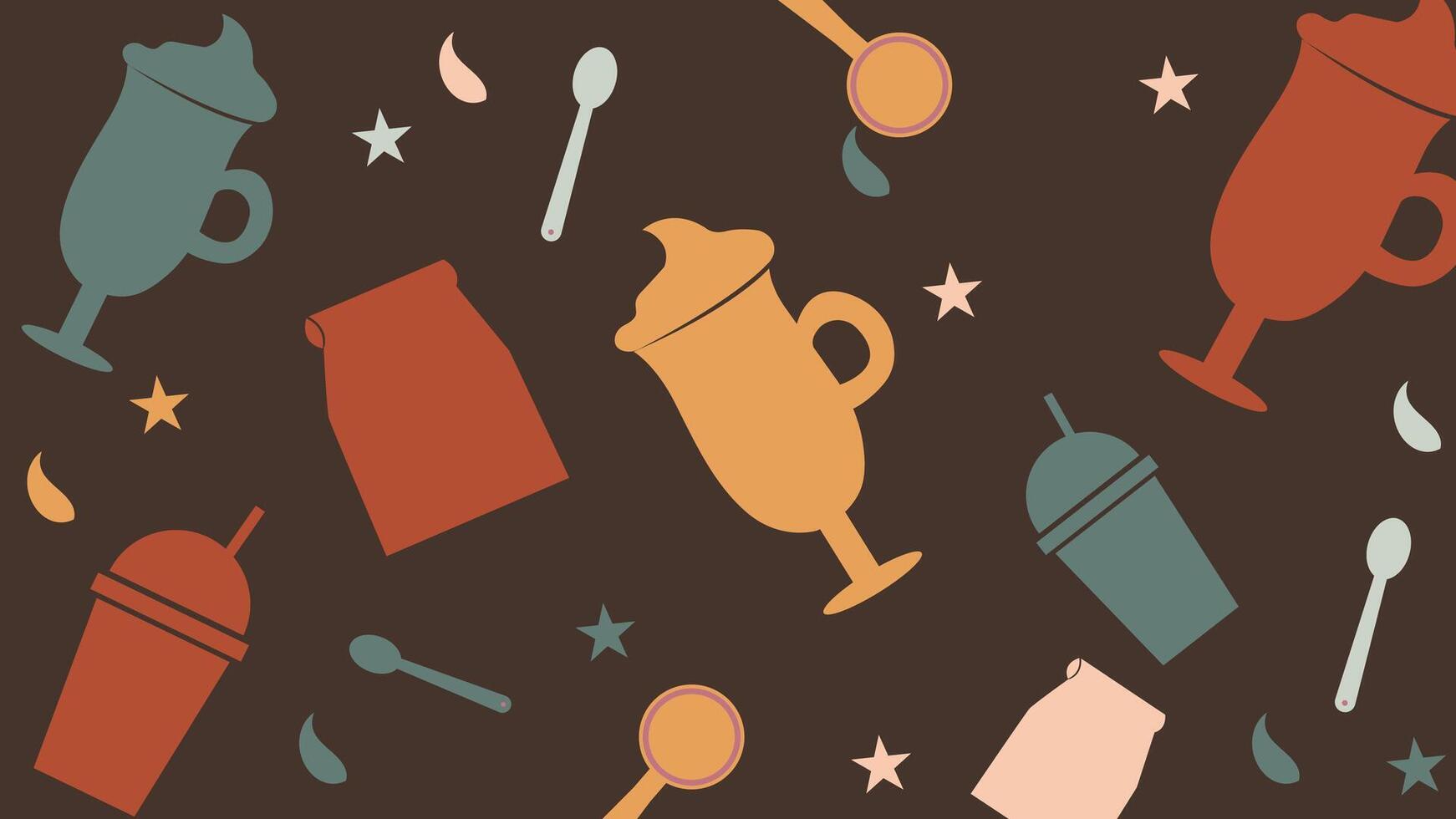 Milkshakes and Coffee Spoons Background vector