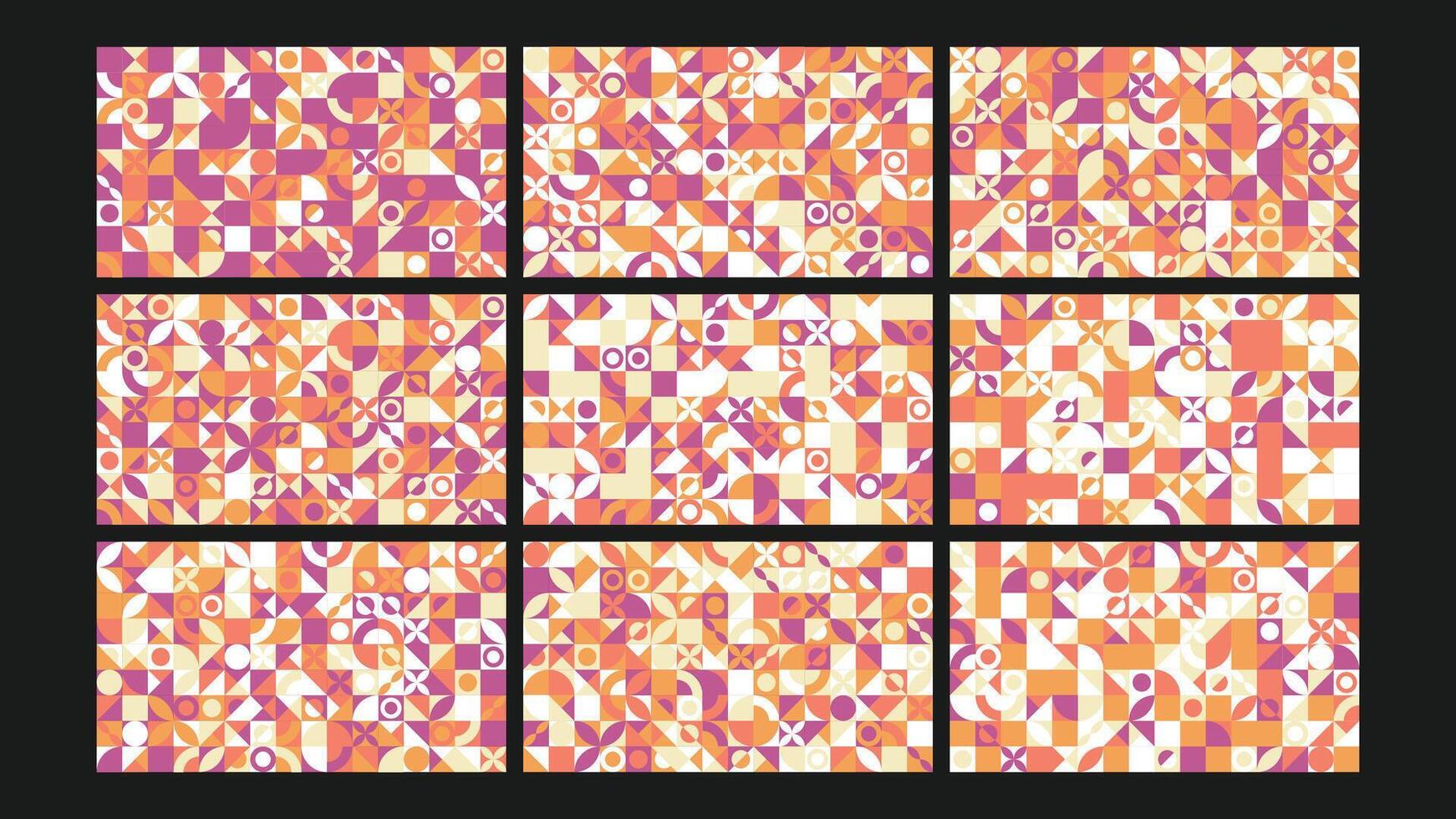 Retro Pop Art Inspired Graphics Background Set vector
